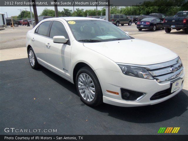 2012 Ford Fusion Hybrid in White Suede