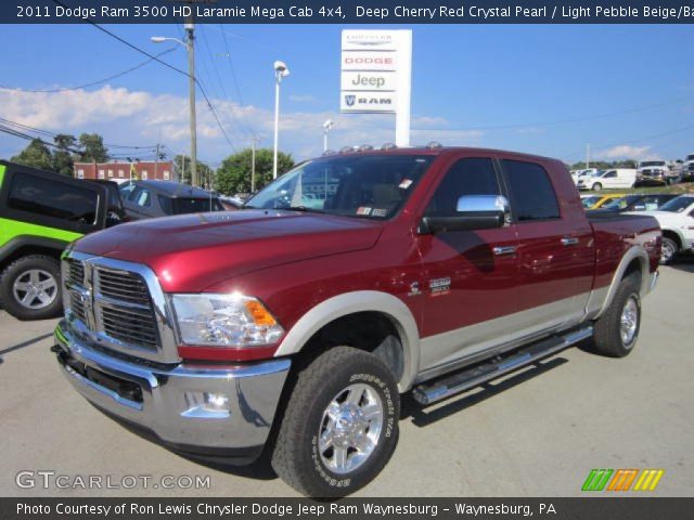 2011 Dodge Ram 3500 HD Laramie Mega Cab 4x4 in Deep Cherry Red Crystal Pearl