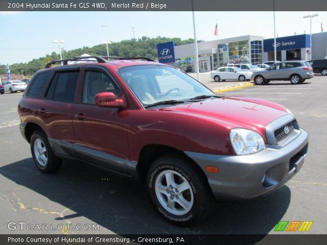 2004 Hyundai Santa Fe GLS 4WD in Merlot Red