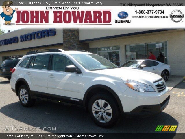 2012 Subaru Outback 2.5i in Satin White Pearl