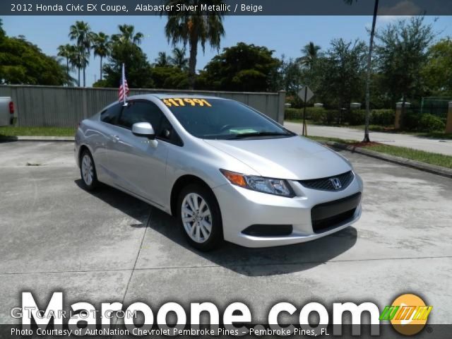 2012 Honda Civic EX Coupe in Alabaster Silver Metallic