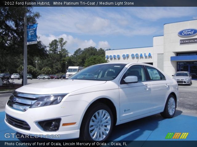 2012 Ford Fusion Hybrid in White Platinum Tri-Coat