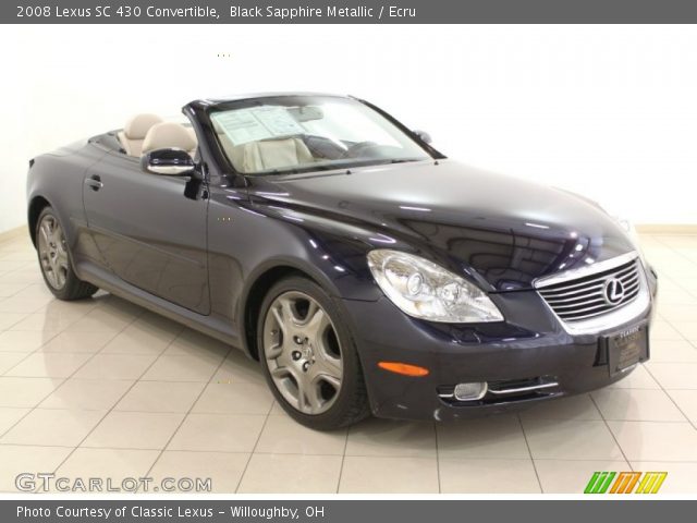 2008 Lexus SC 430 Convertible in Black Sapphire Metallic