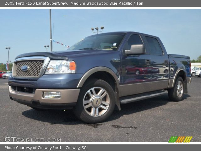 2005 Ford F150 Lariat SuperCrew in Medium Wedgewood Blue Metallic