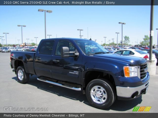 2010 GMC Sierra 2500HD SLE Crew Cab 4x4 in Midnight Blue Metallic