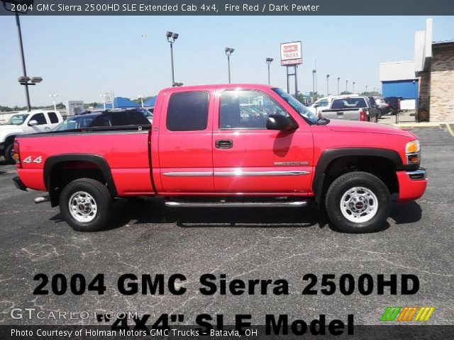 2004 GMC Sierra 2500HD SLE Extended Cab 4x4 in Fire Red