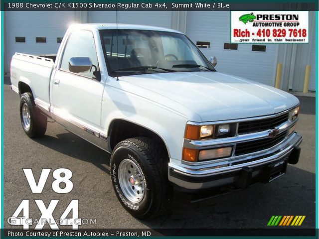 1988 Chevrolet C/K K1500 Silverado Regular Cab 4x4 in Summit White