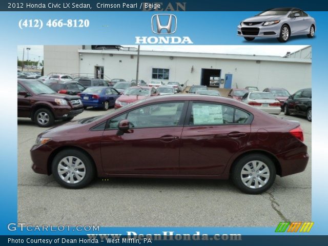 2012 Honda Civic LX Sedan in Crimson Pearl