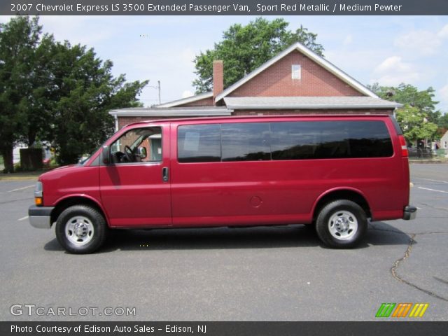 2007 Chevrolet Express LS 3500 Extended Passenger Van in Sport Red Metallic
