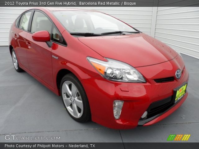 2012 Toyota Prius 3rd Gen Five Hybrid in Barcelona Red Metallic