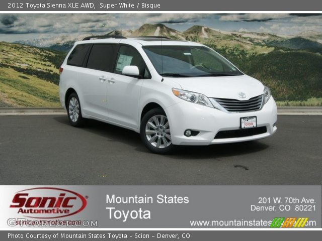 2012 Toyota Sienna XLE AWD in Super White