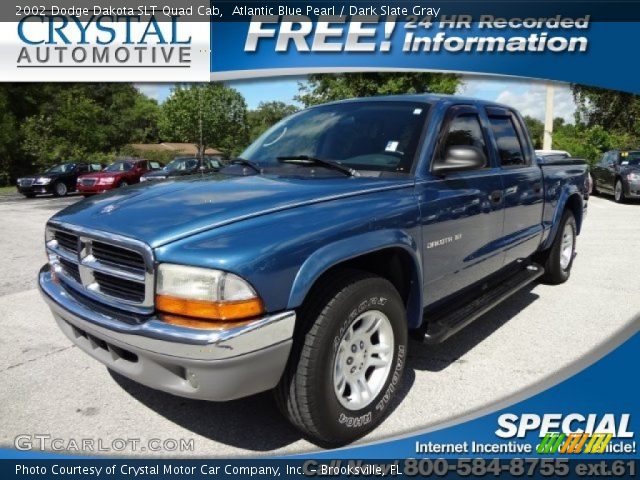 2002 Dodge Dakota SLT Quad Cab in Atlantic Blue Pearl