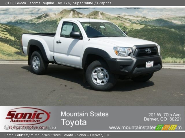 2012 Toyota Tacoma Regular Cab 4x4 in Super White