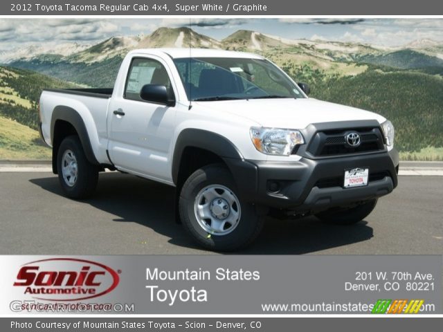 2012 Toyota Tacoma Regular Cab 4x4 in Super White