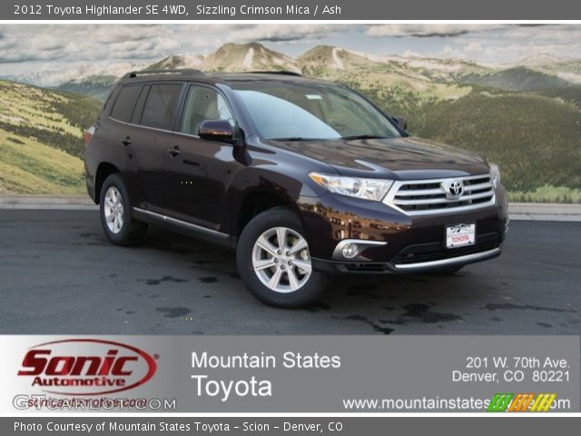 2012 Toyota Highlander SE 4WD in Sizzling Crimson Mica