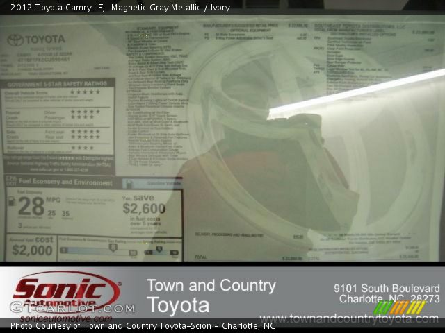 2012 Toyota Camry LE in Magnetic Gray Metallic
