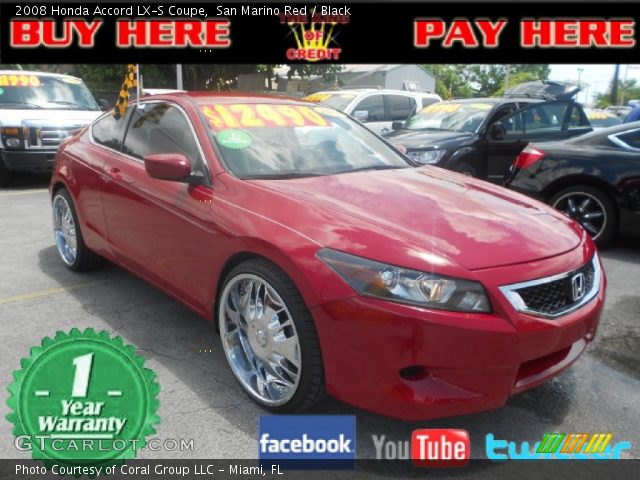 2008 Honda Accord LX-S Coupe in San Marino Red