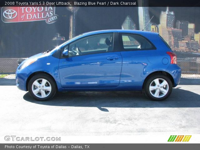 2008 Toyota Yaris S 3 Door Liftback in Blazing Blue Pearl