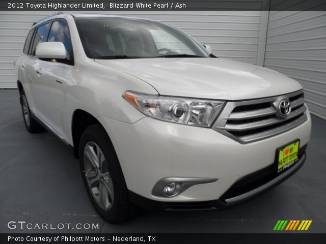 2012 Toyota Highlander Limited in Blizzard White Pearl