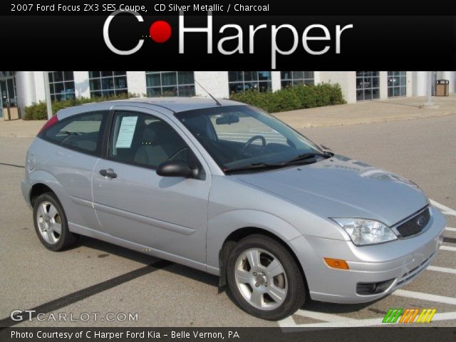 2007 Ford Focus ZX3 SES Coupe in CD Silver Metallic