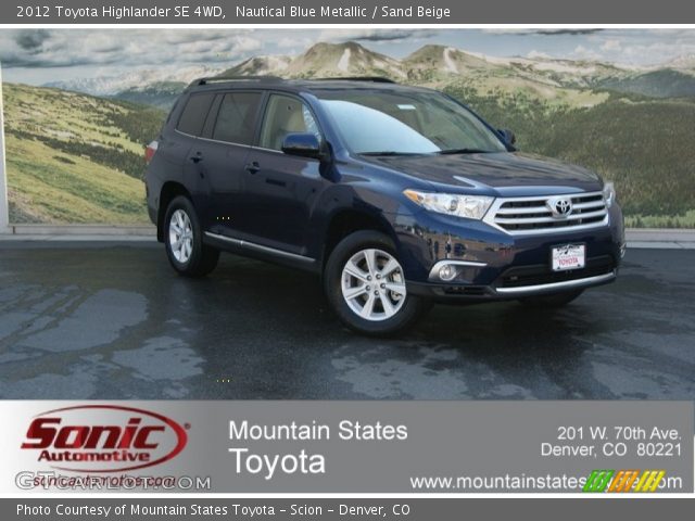 2012 Toyota Highlander SE 4WD in Nautical Blue Metallic