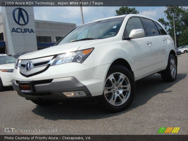 2009 Acura MDX Technology in Aspen White Pearl