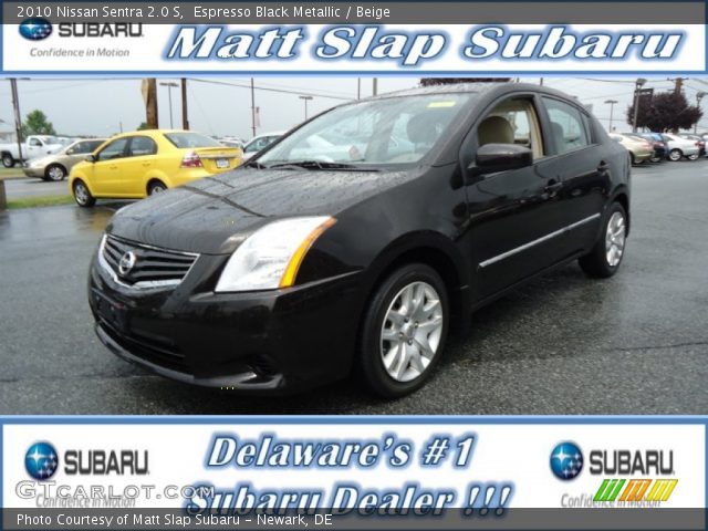 2010 Nissan Sentra 2.0 S in Espresso Black Metallic