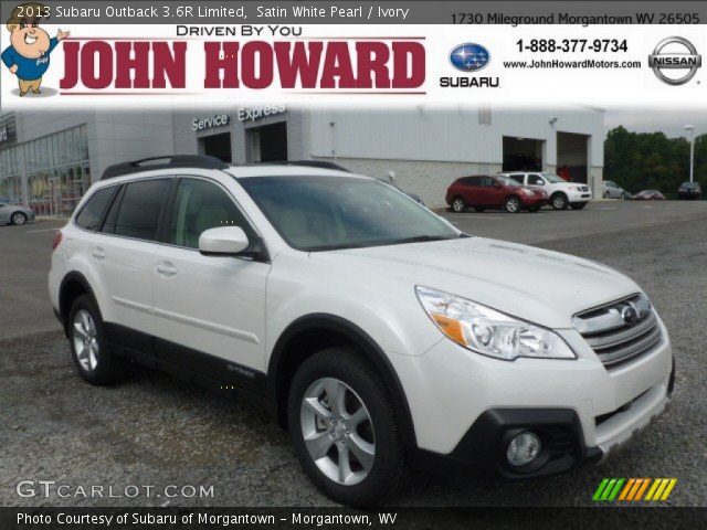 2013 Subaru Outback 3.6R Limited in Satin White Pearl
