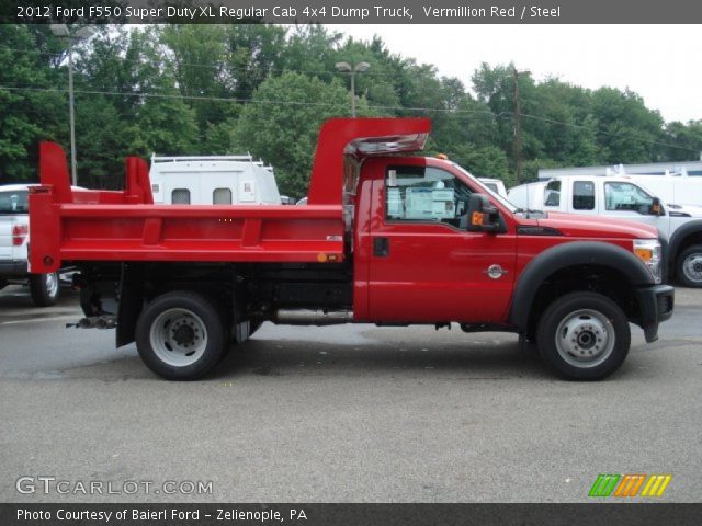 2012 Ford F550 Super Duty XL Regular Cab 4x4 Dump Truck in Vermillion Red