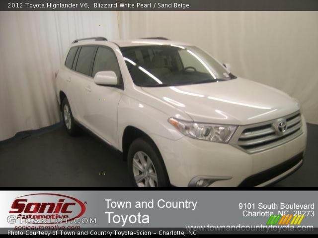 2012 Toyota Highlander V6 in Blizzard White Pearl