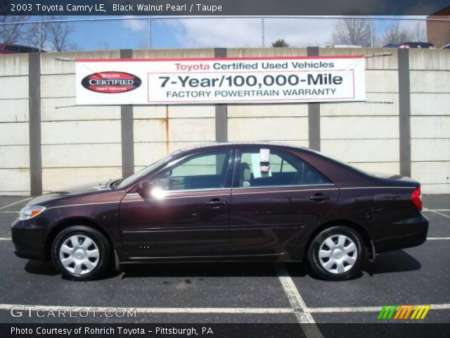 2003 Toyota Camry LE in Black Walnut Pearl