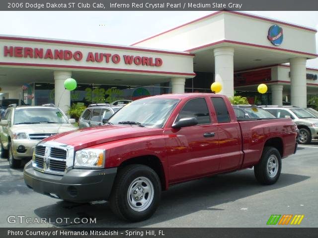 2006 Dodge Dakota ST Club Cab in Inferno Red Crystal Pearl