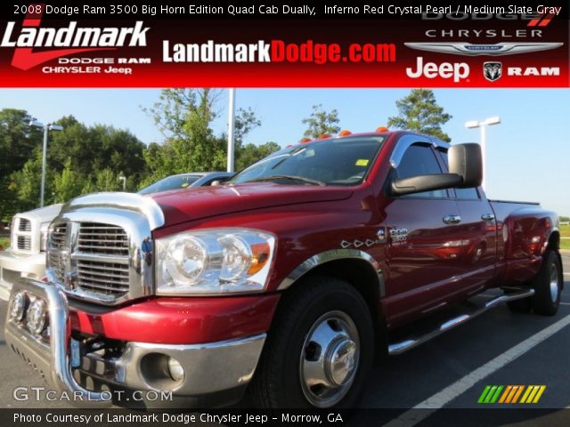 2008 Dodge Ram 3500 Big Horn Edition Quad Cab Dually in Inferno Red Crystal Pearl