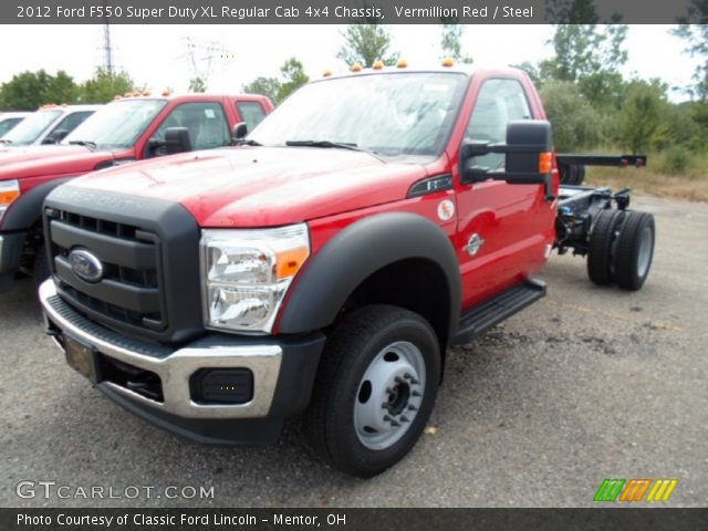 2012 Ford F550 Super Duty XL Regular Cab 4x4 Chassis in Vermillion Red
