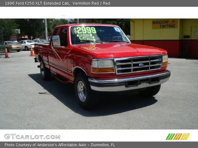 1996 Ford F250 XLT Extended Cab in Vermillion Red