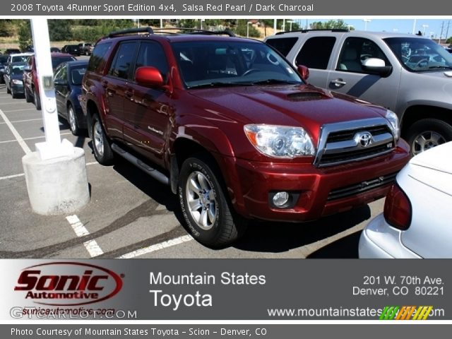 2008 Toyota 4Runner Sport Edition 4x4 in Salsa Red Pearl