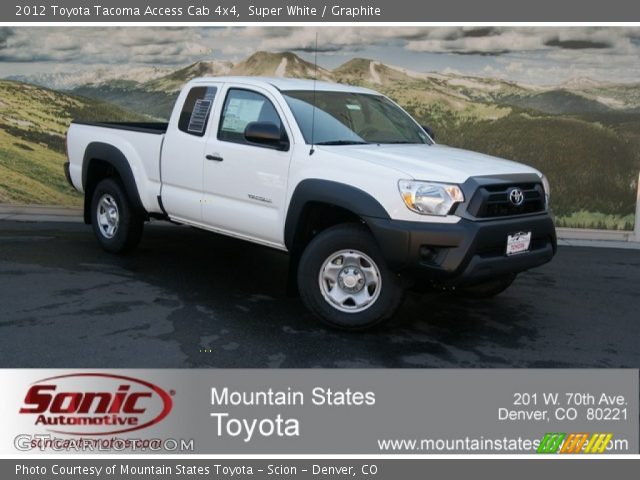 2012 Toyota Tacoma Access Cab 4x4 in Super White