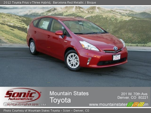 2012 Toyota Prius v Three Hybrid in Barcelona Red Metallic