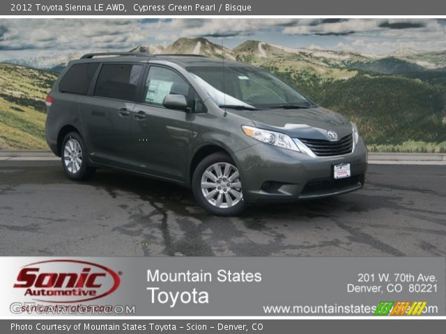 2012 Toyota Sienna LE AWD in Cypress Green Pearl