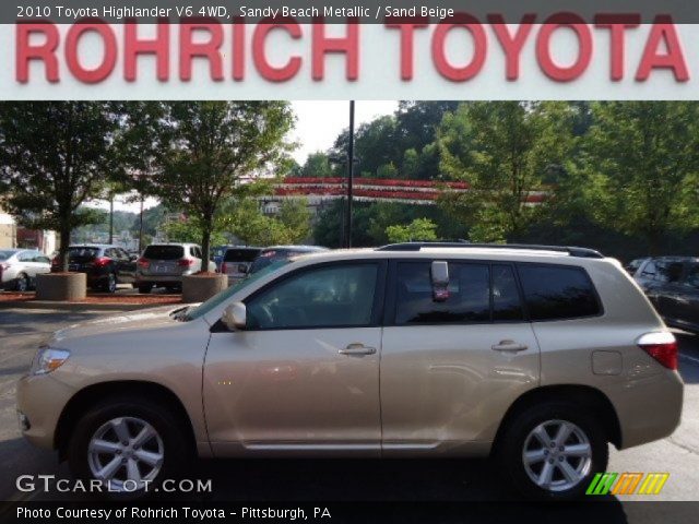 2010 Toyota Highlander V6 4WD in Sandy Beach Metallic