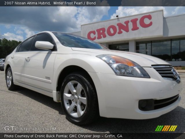 2007 Nissan Altima Hybrid in Winter Frost Pearl