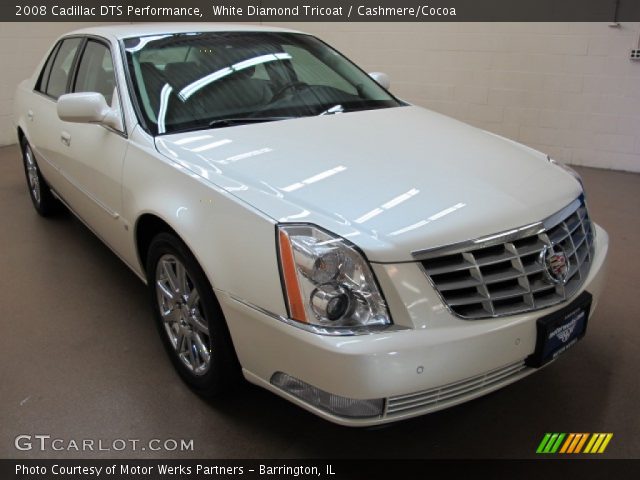 2008 Cadillac DTS Performance in White Diamond Tricoat