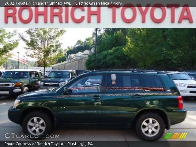 2002 Toyota Highlander Limited 4WD in Electric Green Mica