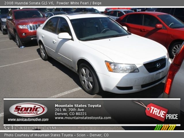 2008 Hyundai Sonata GLS V6 in Powder White Pearl
