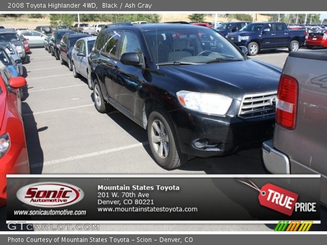 2008 Toyota Highlander 4WD in Black