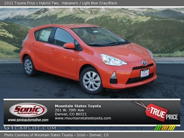 2012 Toyota Prius c Hybrid Two in Habanero