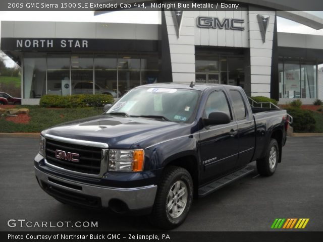 2009 GMC Sierra 1500 SLE Extended Cab 4x4 in Midnight Blue Metallic