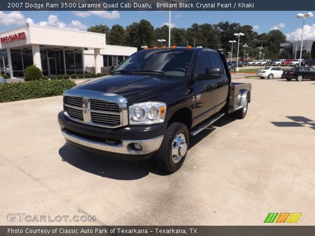 2007 Dodge Ram 3500 Laramie Quad Cab Dually in Brilliant Black Crystal Pearl