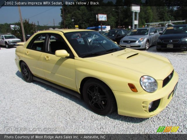 2002 Subaru Impreza WRX Sedan in Blaze Yellow