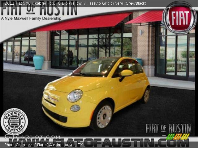 2012 Fiat 500 c cabrio Pop in Giallo (Yellow)